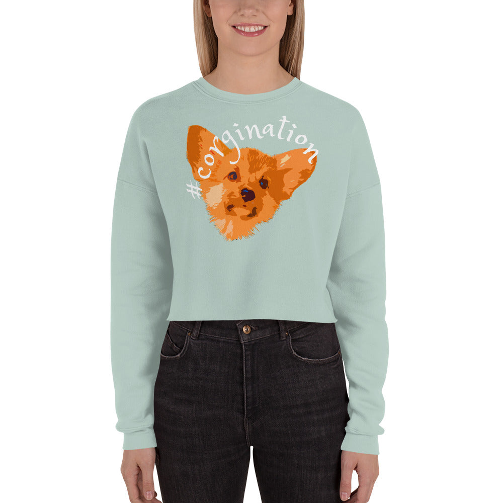 Gift for dog lovers. #corgination cropped sweatshirt for girls. Streetwear for women WickedYo.